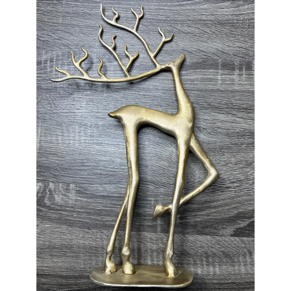 Pottery Barn Brass Sculpted Reindeer Deer Medium 15.75